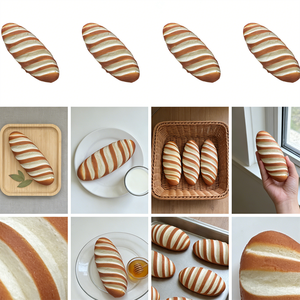 13cm Small Cute Plastic Bread Model Eco-Friendly Wall Mounted Food Replica <b>Memorial</b> <b>Gift</b> Bakers Adorable Kitchen Decoration - Product Image 3