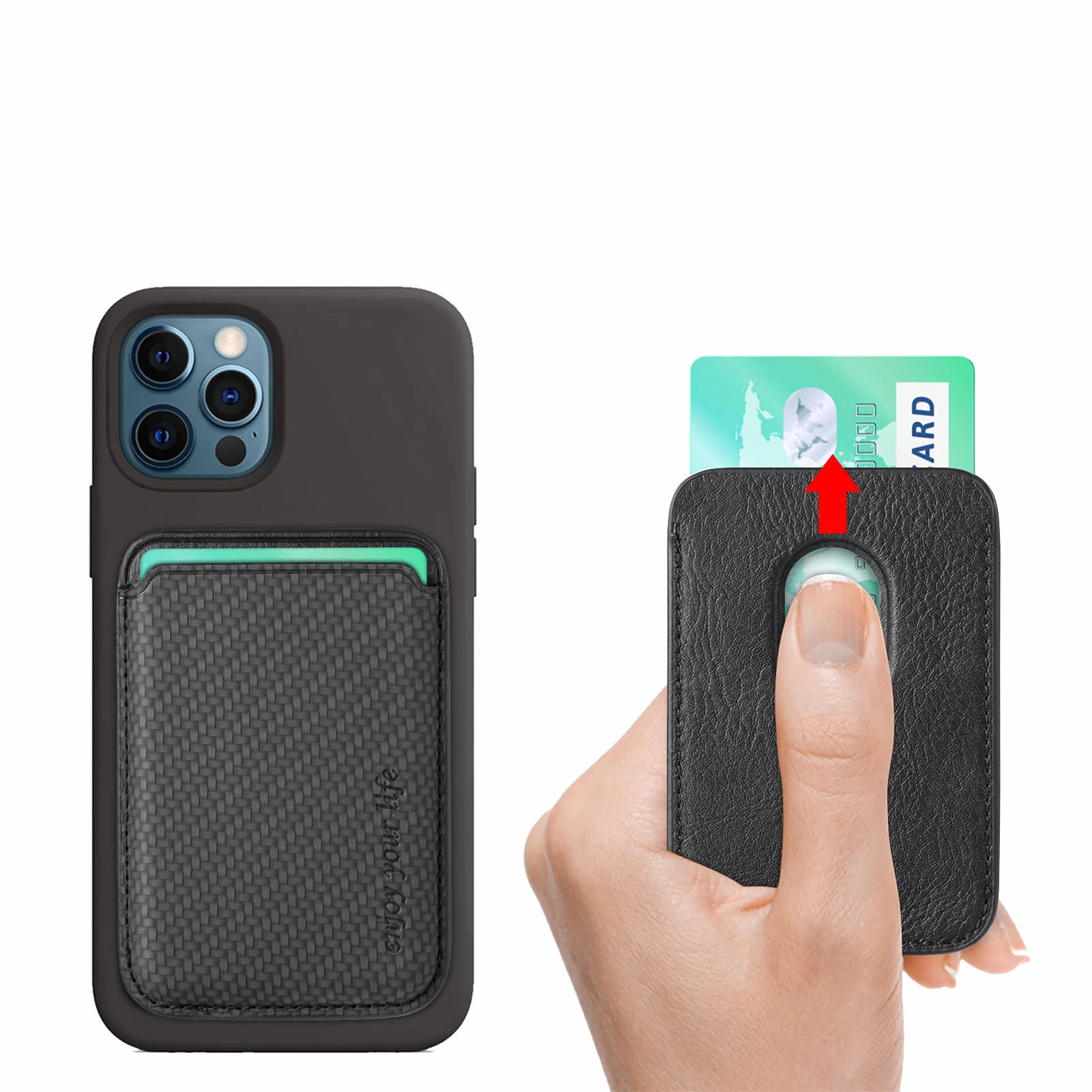 2024 Brand Designer Phone Magnetic Wallet RFID Card Holder Leather Magnetic Card Wallet with Magnet Compatible