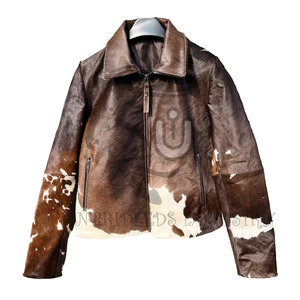Genuine Cowhide Leather <b>Biker</b> <b>Jacket</b> Hair-On-Hide Front Logo Blazer Breathable Windproof Winter Unisex Heated <b>Jacket</b> - Product Image 1