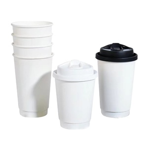 Vasos ecológicos personalizados para beber, vaso de papel de pared simple y doble, vaso de papel biodegradable, taza de café y tapa - Product Image 1