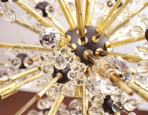 Plafoniera moderna sferica in cristallo e ottone con <span class=keywords><strong>lampadario</strong></span> Sputnik con <span class=keywords><strong>sfere</strong></span> nere - Product Image 3