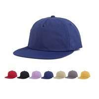 [En stock] Lot de 5 casquettes de baseball ajustables en nylon à 6 panneaux pour hommes et femmes, couleur unie, broderie de logo personnalisée, impression, toutes saisons