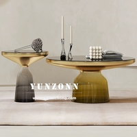 Table d'appoint ronde en verre au design simple de luxe nordique Meubles de salon modernes pour la maison et l'hôtel pour les repas et les mariages