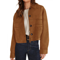 Nouvelle veste pour femme automne/hiver, commerce électronique transfrontalier Europe États-Unis - Style imitation daim, manches longues