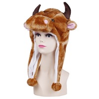 Gorro de Invierno Cálido para Niños y Adultos con Orejeras de Animales de Peluche: Panda, Mono, Tigre, Leopardo, Rana, Lobo, León, Vaca, Conejo, Bufanda para Fiestas