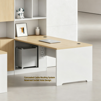 Poste de travail de bureau écologique de qualité E0 avec armoire haute, poste de travail face à face pour personnel, écran de séparation pour superviseur, cabine de bureau