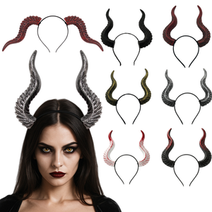 Diadema de Cuernos de Diablo Góticos para Halloween, Tocado de Bruja/Demonio, Accesorios para el Cabello con Diseño de Dragón, Disfraz para Fiesta de Cosplay - Product Image 1