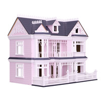 Nouvelle maison de poupée en bois rose traditionnelle 2022, ensemble de meubles et jouets certifiés EN71 ASTM pour enfants de 3 ans et plus
