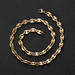 7Mm Pig Nose <b>Chain</b>, Hip Hop Jewelry With <b>Chain</b> Stainless Steel, Coffee Bean Cuban <b>Chain</b> Tanjing Fashion Lijing Necklace - Product Image 3