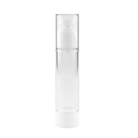 Botella Redonda de Plástico Vacía para Loción, 15ml 30ml 50ml, Botella Redonda AS para Aceite Esencial y Cosméticos, con Bomba Dosificadora