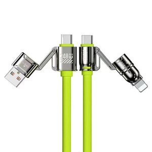 <span class=keywords><strong>C</strong></span>âble de charge et de transfert de données super rapide Atomic PD 4-en-1 pour appareils mobiles 15 17 240W, <span class=keywords><strong>c</strong></span>âble double-à-double en gel de silicone - Product Image 1