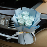 Mini Eternal Rose 6-Car Bouquet Creative High Sense True Flower Gift pour l'obtention du diplôme ou la Saint-Valentin pour votre petite amie
