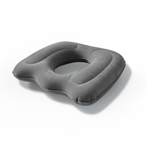 Cojín inflable para asiento, diseño hueco oblongo gris para silla de oficina, alivio de hemorroides - Product Image 1