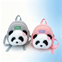 Sac à dos en peluche Panda Huahua mignon et personnalisé à partir d'images pour filles, enfants de maternelle, mini sac à dos