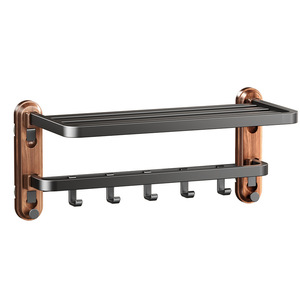 Estante de toallas de pared Blue Vine con 4 barras, organizador con ventosas, estante de almacenamiento para baño - Product Image 2
