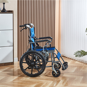Silla de Ruedas Manual Ligera Plegable de Acero al Carbono, Ayuda para la Movilidad de Personas Mayores, para Viajes - Product Image 1