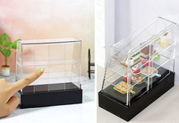 Porte coulissante miniature en résine 1/6 1/12 pour maison de poupée Art Déco, modèle de vitrine à gâteaux Dim Sum, décoration