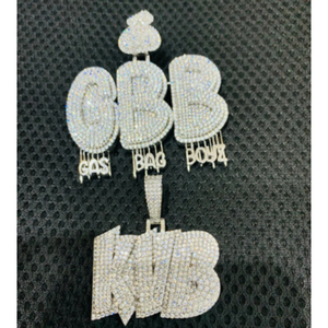 <b>Custom</b> Moissanite Silver Hip Hop Pendant Logo <b>Necklace</b> VVS Diamond Mossanite Letter Moissanite <b>Name</b> Pendant With Iced Out Chain - Product Image 1