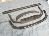Type a Kit de carrosserie en fibre de carbone pour Lexus LS350 LS500H Jupes latérales à lèvre avant et diffuseur arrière de becquet arrière