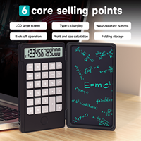 Calculatrice scientifique numérique multifonction HX avec bloc-notes intégré, mini calculatrice alimentée par piles