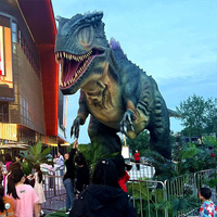 Modèle d'animatronique de dinosaure artificiel grandeur nature pour parc à thème, dinosaure Dilophosaurus, modèle de T-Rex fait main