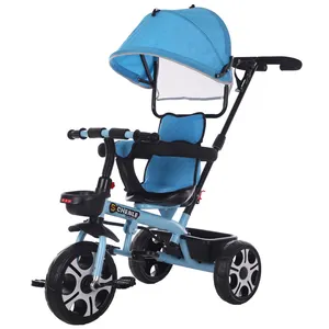 2023 dobrável 4 em 1 pedal seguro triciclo plástico para crianças pais empurrar bicicleta triciclo bebê