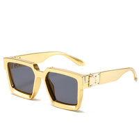 Nouvelles Lunettes de Soleil Carrées Grand Cadre Tendance UV Luxe Millionnaire Designer Marque Célèbre Homme Femme