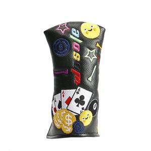 Housse <span class=keywords><strong>de</strong></span> protection pour clubs <span class=keywords><strong>de</strong></span> golf en cuir PU noir avec broderie motif pique <span class=keywords><strong>de</strong></span> <span class=keywords><strong>poker</strong></span>, pour putters mallet et blade <span class=keywords><strong>de</strong></span> grande taille, pour dropshipping - Product Image 6