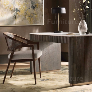 Sillón <span class=keywords><strong>de</strong></span> Mimbre <span class=keywords><strong>de</strong></span> Madera Maciza <span class=keywords><strong>de</strong></span> Lujo, Tapizado en Cuero Sintético, Silla <span class=keywords><strong>para</strong></span> Restaurante, <span class=keywords><strong>Comedor</strong></span>, Cafetería - Product Image 4