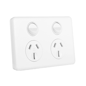 Light Outlet White ABS Plastic <b>Tamper</b>-Resistant IP66 Rated 2 Outlets Wall Electrical Socket Grounding Industrial - Product Image 4
