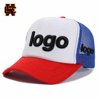 Casquette Trucker Personnalisée avec Logo en Relief pour Hommes et Femmes – Blanche, Rouge, Bleu Royal – Casquette Snapback en Maille Style Streetwear Réglable – Nouveau Modèle – Lot de Casquettes