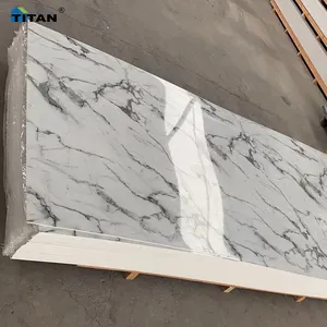 Customized Spc Wall Panel Uv Marble Sheet Glossy Snow White Marble Type Pvc Sheets Marmor Pvc Plate