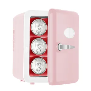 Car Home Dual Use 4L Mini Fridge Portable Drink Cosmetic Mini Cooler Box Freezer Refrigerator Travel Double-Used For Hotel