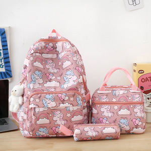 Nueva Mochila Escolar de Nailon a la Moda para Estudiantes de Primaria y Secundaria, Juego de Tres Piezas de Gran Capacidad para Reducir la Carga - Product Image 2