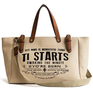 العصرية جديد سميكة حقائب تسوق مصنوعة من القماش جلدية حقائب بيد السيدات قماش حقائب كتف