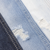 Tissu denim en fil doux OE, bleu foncé, coton extensible, denim léger extensible pour pantalon homme