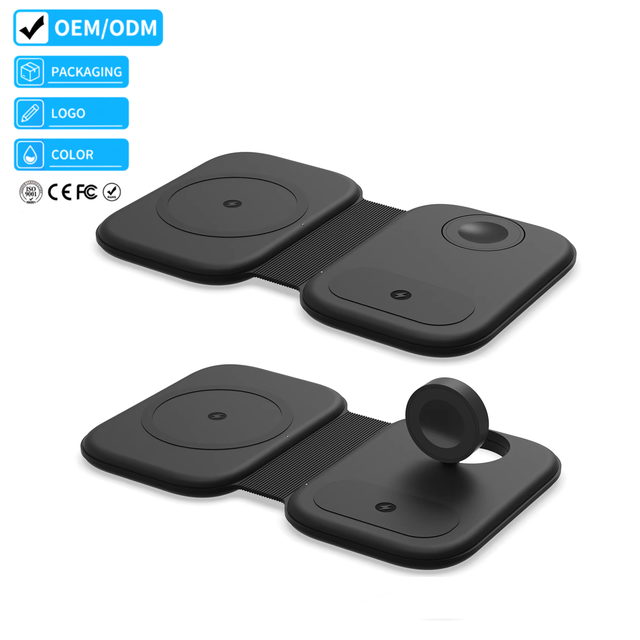 Justlink 15W Magnetic 3-in-1 Folding Wireless Fast Charging Station for Phone Watch Earbuds