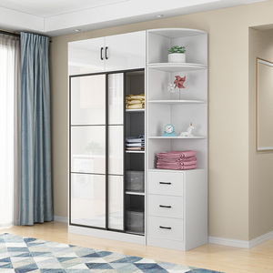Armoire <span class=keywords><strong>de</strong></span> luxe légère, chambre à coucher, petite unité, <span class=keywords><strong>porte</strong></span> <span class=keywords><strong>coulissante</strong></span>, armoire <span class=keywords><strong>de</strong></span> rangement, salle <span class=keywords><strong>de</strong></span> location, armoire à manteaux, armoire à portes coulissantes - Product Image 3