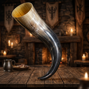 Cuerno Vikingo XXL Dark Hammer Art para Beber, Cuerno Animal Natural Hecho a Mano, Decoración, Regalo para Coleccionistas, Hogar, Boda - Product Image 2