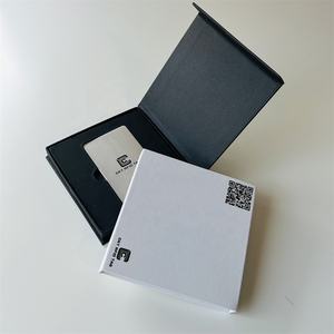 Scatola di imballaggio in cartone a forma di libro nero personalizzato scatola regalo magnetica Nfc scatola di biglietti da visita in metallo confezione - Product Image 5
