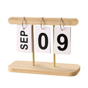 Calendario de escritorio perpetuo de madera Mystic Arts, organizador decorativo de escritorio para el hogar u oficina con indicador de fecha - Product Image 5