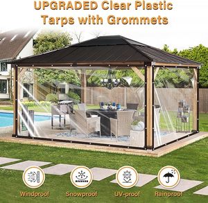 Rõ ràng Tarp nhiệm vụ nặng nề không thấm nước bạt trong suốt Vinyl <span class=keywords><strong>PVC</strong></span> tarps cho nhà kính gà Coop hiên - Product Image 4