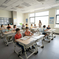 Bureau et chaise d'école ergonomiques réglables en hauteur, structure métallique, ensemble table d'étude pour élèves du primaire et du secondaire