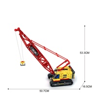 Modèle de grue électrique télécommandée BLOCKMOC, jouet éducatif, véhicule d'ingénierie sur chenilles, blocs de construction ABS