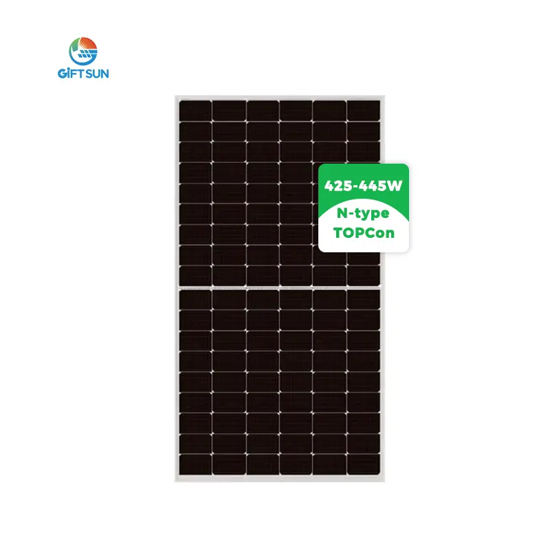 Alta eficiência personalizado painel solar 425W 430W 435W 440W 445W PV módulo Topcon painel solar para casa sistema de armazenamento de energia
