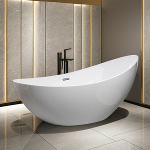 Nordic B & B Hotel Spa Bath Baignoire en acrylique blanc monobloc 1.5m avec robinet inclus pour un usage domestique adulte Motif ovale - Product Image 1
