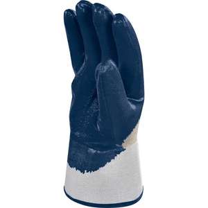 DELTA PLUS - NI17010-M Gant nitrile ventilé à dos bleu avec manchette en tissu de 6 cm (multi-pack) - EAN MW130626 GLOVES - Product Image 2