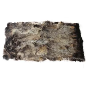 Chất Lượng Cao Racoon Fur Pelt Chắp Vá Raccoon Pelt Rug Chăn Cho Vật Liệu Lót