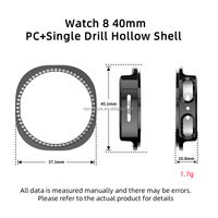 Étui en diamant pour Watch8 40mm/44mm PC + protecteur d'écran en diamant, résistant aux chocs, anti-chute, résistant aux rayures 8