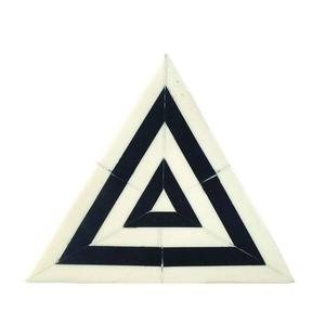 Vente en gros au meilleur prix Sous-verres en noyer incrustés d'os classiques fabriqués à la main Design à rayures carrées marron et blanches - Product Image 1